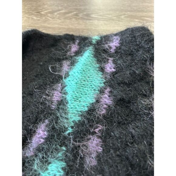 Vintage Tam O’Shanter Mohair Sweater‎ Large Black Argyle UK Made 80s PunK Unisex - Picture 5 of 6